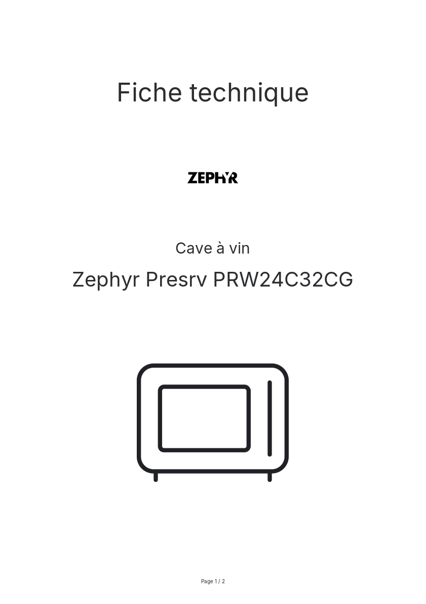 Image de la première page du manuel de l'appareil Presrv PRW24C32CG