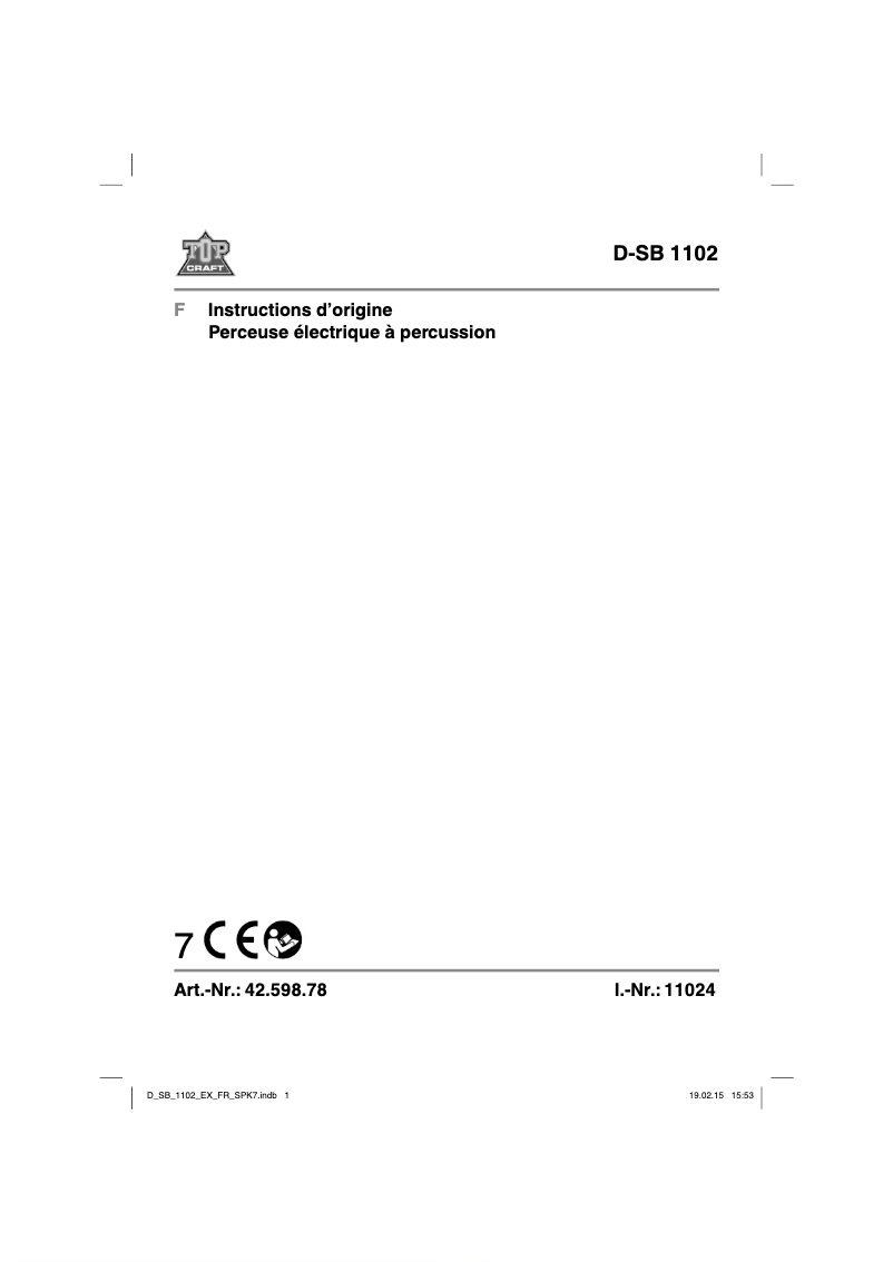 Página 1 del manual Manual de usuario Topcraft D-SB 1102