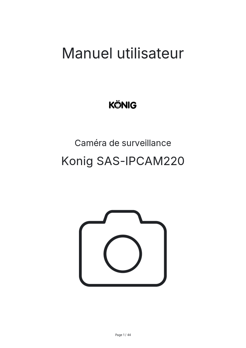 Image de la première page du manuel de l'appareil SAS-IPCAM220