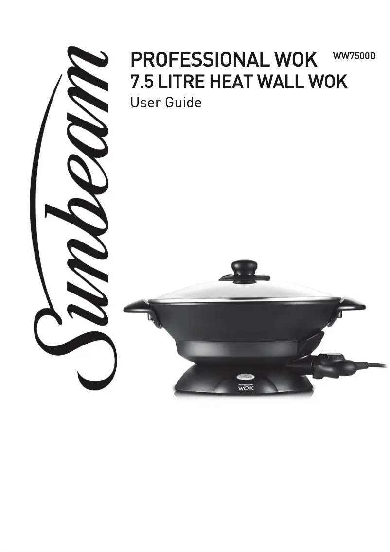 Page 1 de la notice Manuel utilisateur Sunbeam WW7500D