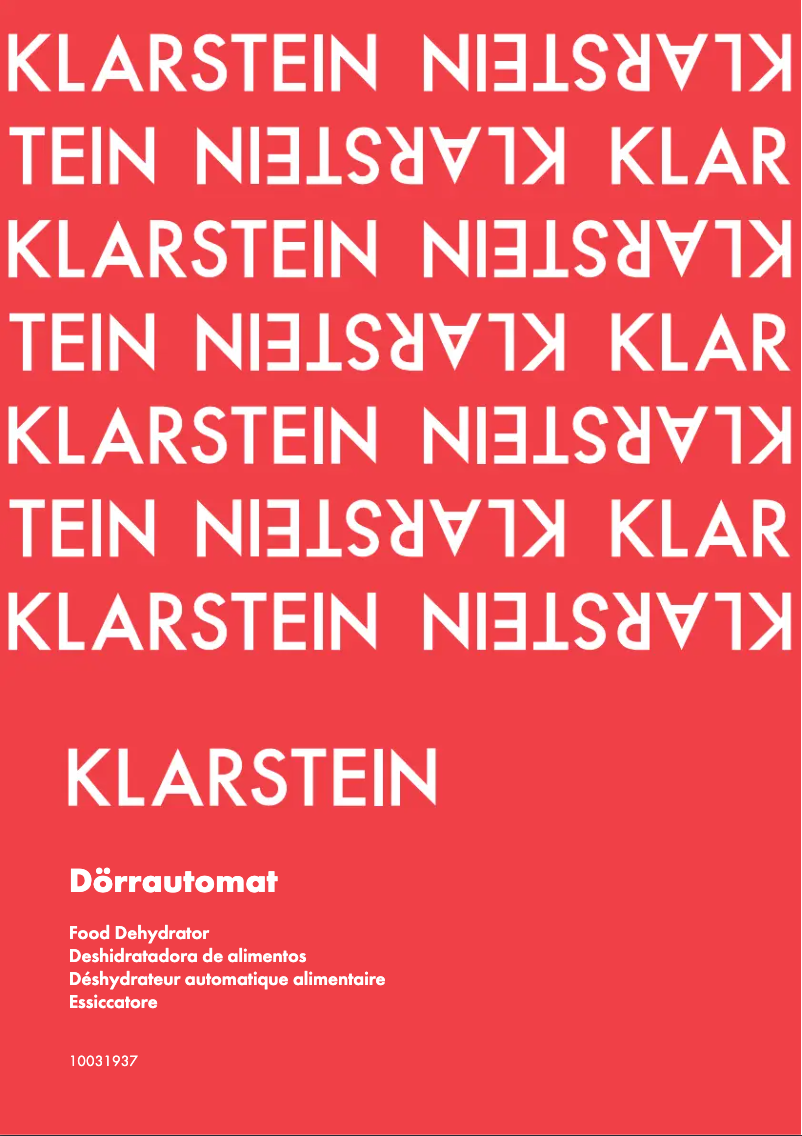Page n°1 - Manuel utilisateur Klarstein Fruitower M 10031937