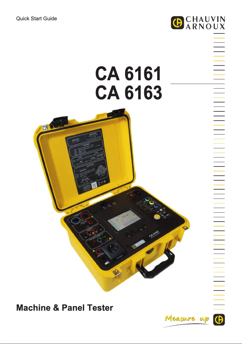 Page 1 de la notice Guide de démarrage rapide Chauvin Arnoux CA 6161