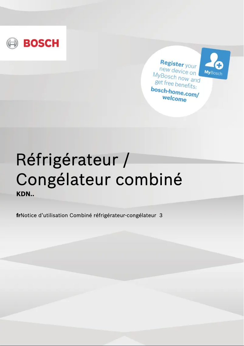 Page 1 of the manual User Manual Bosch KDN43VL2M8