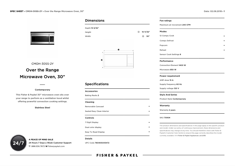 Image de la première page du manuel de l'appareil CMOH-30SS-2Y