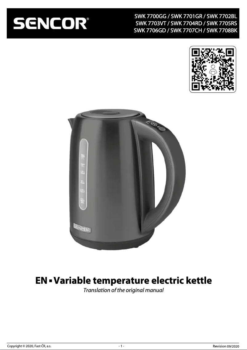 Page n°1 - Manuel utilisateur Sencor SWK 7708BK