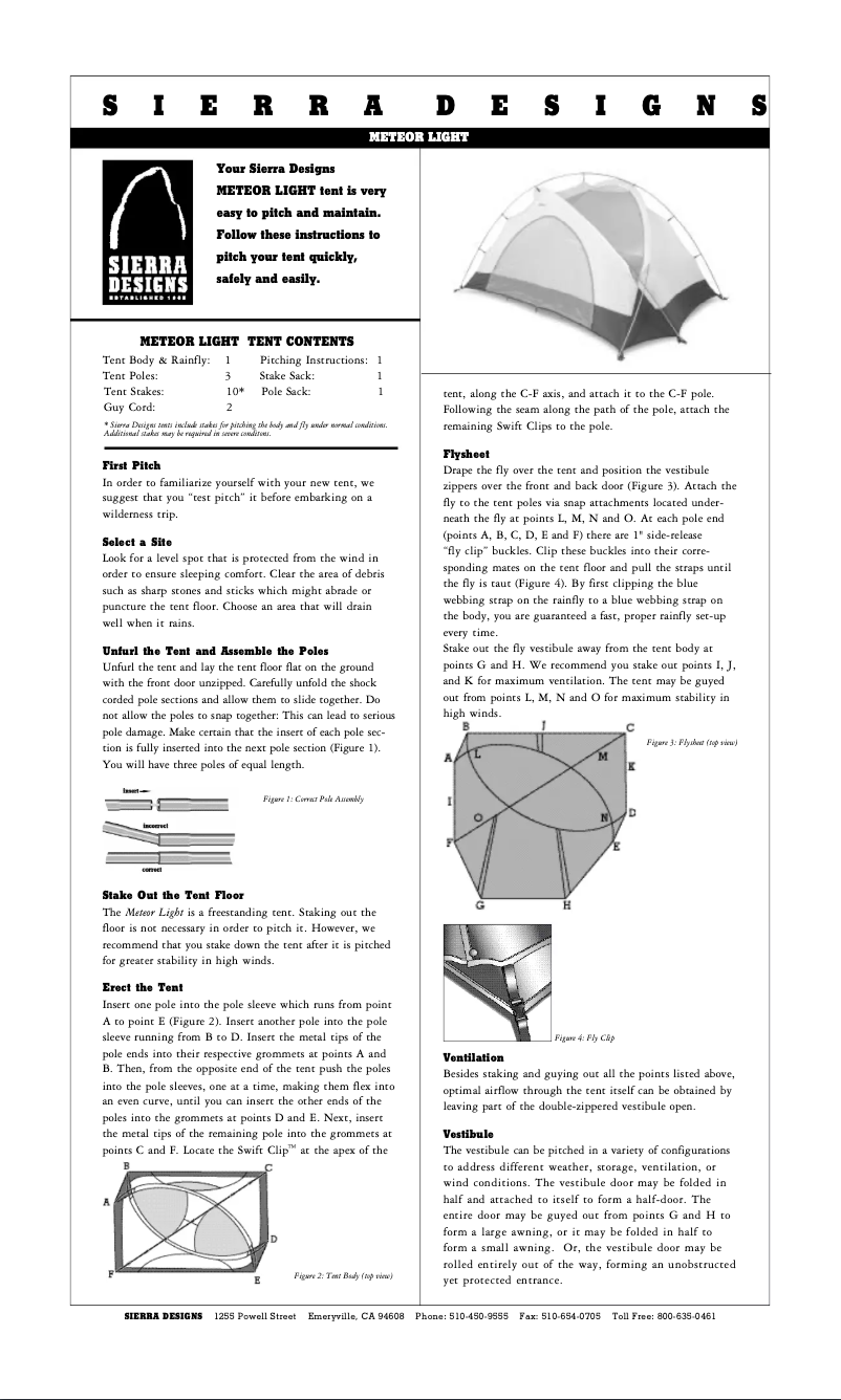 Imagen de la primera página del manual del dispositivo Meteor Light