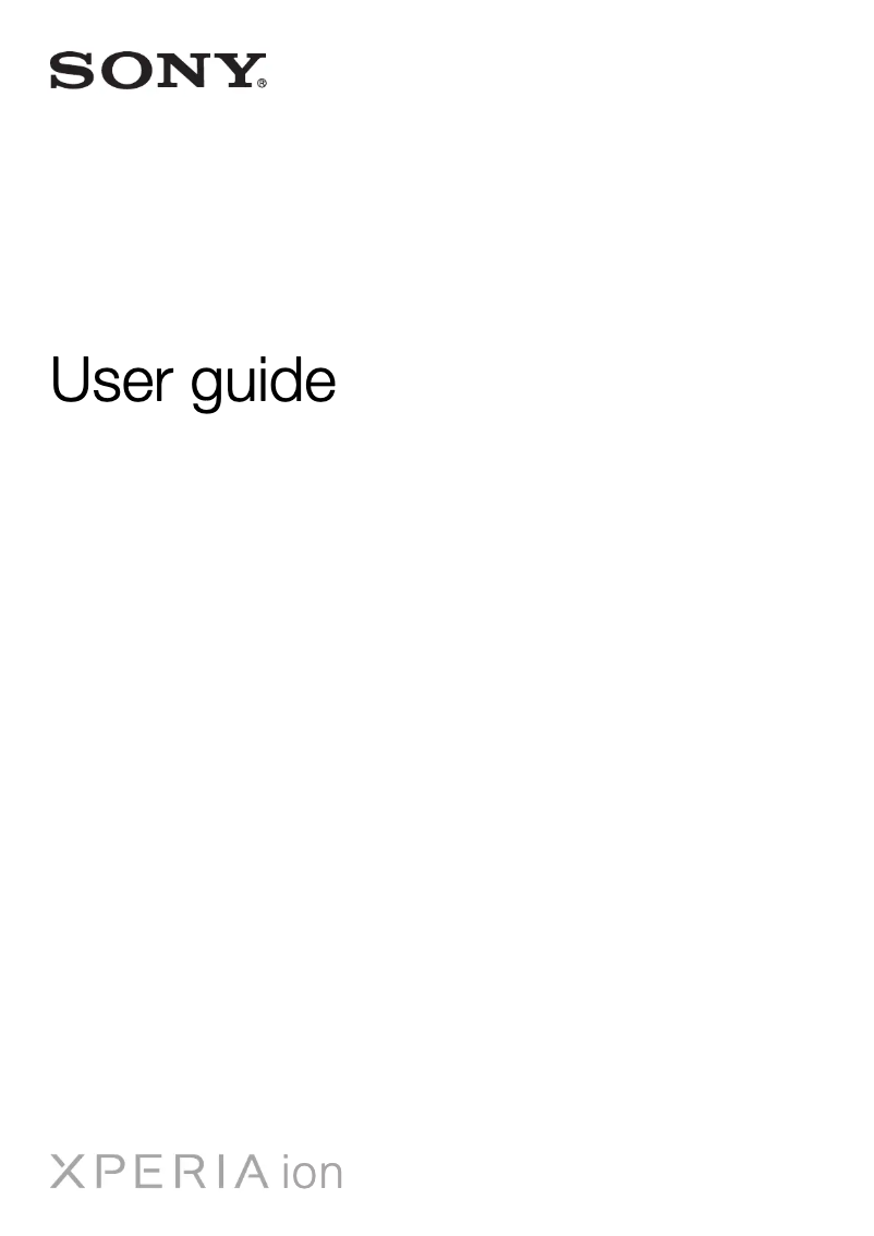 Image de la première page du manuel de l'appareil Xperia ion