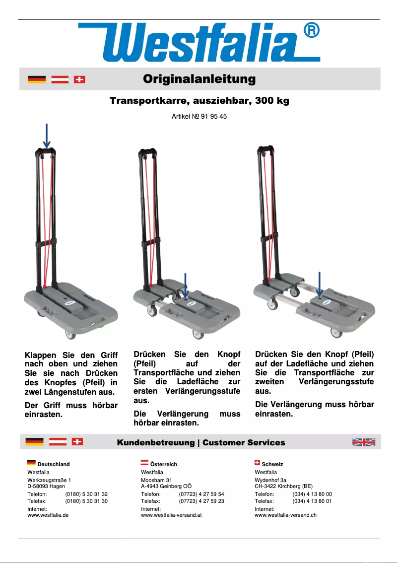 Página 1 del manual Manual de usuario Westfalia 919545