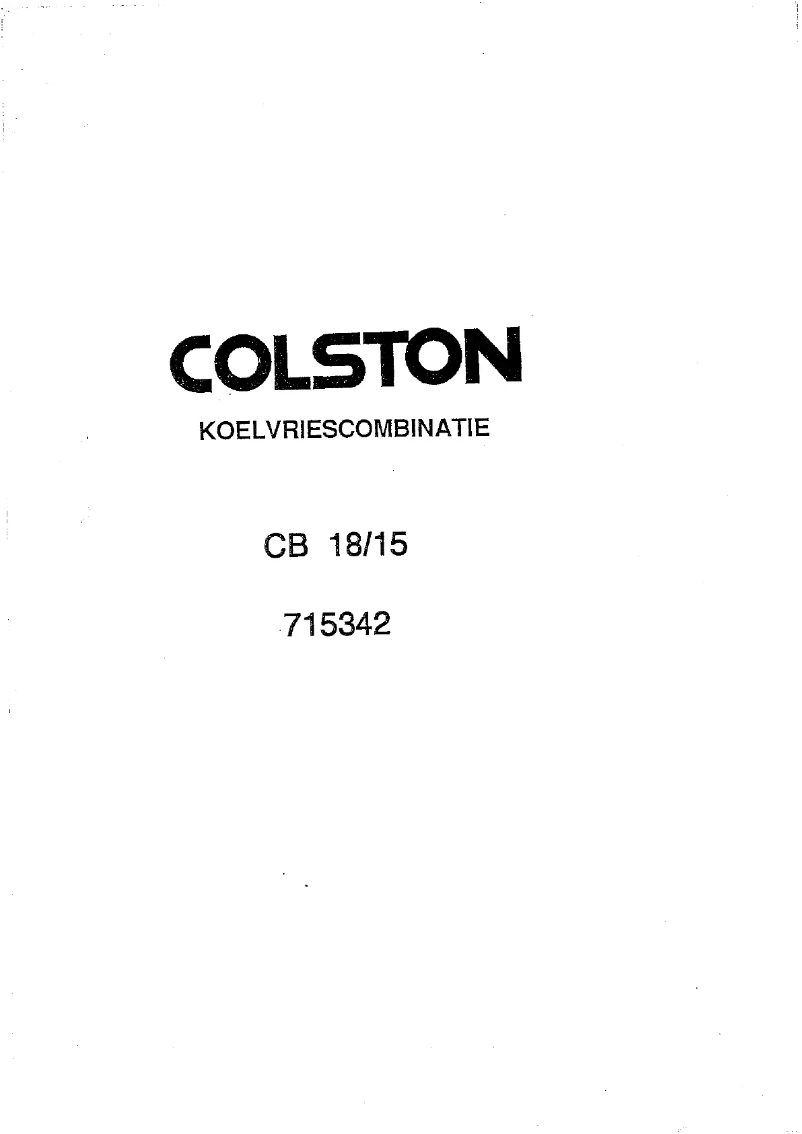 Page 1 de la notice Manuel utilisateur Colston CB 18