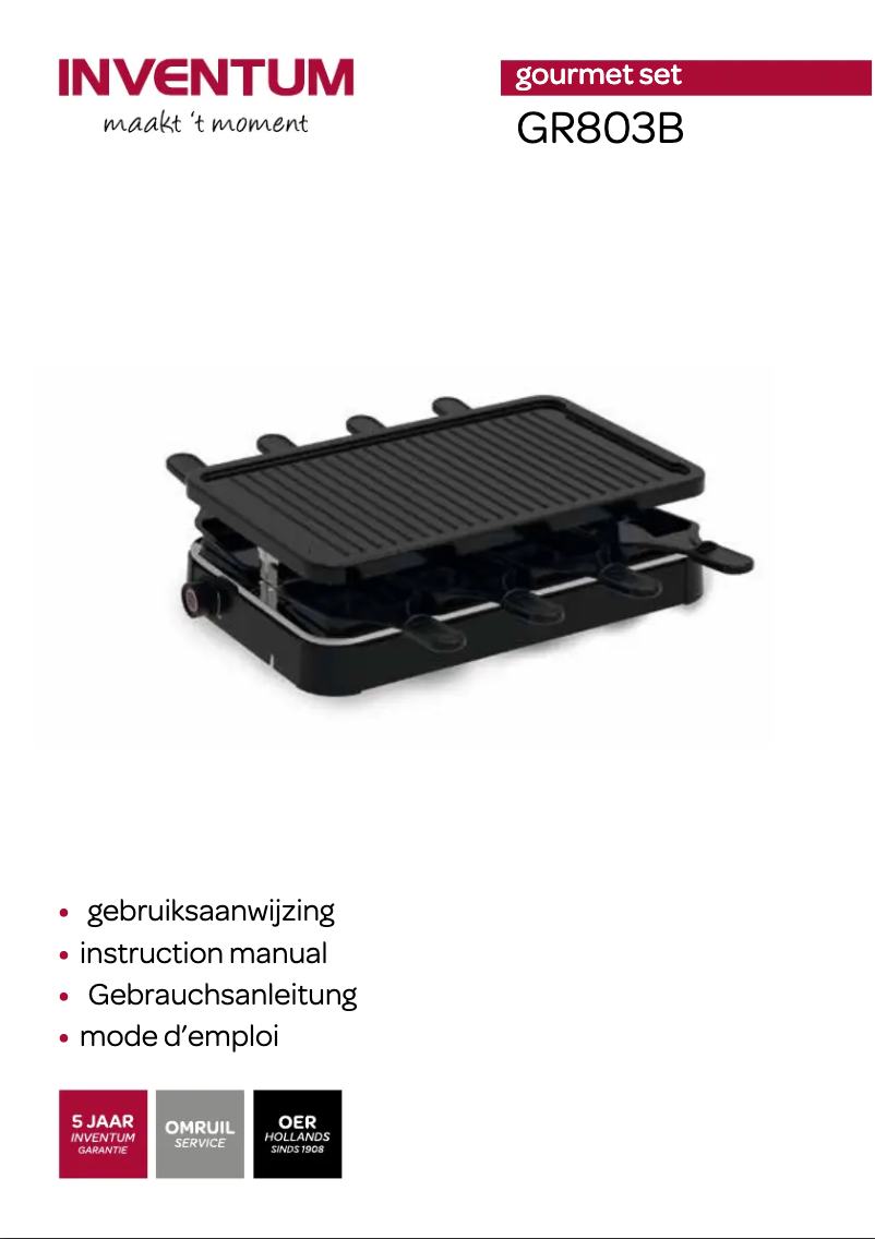 Page n°1 - Manuel utilisateur Inventum GR803B