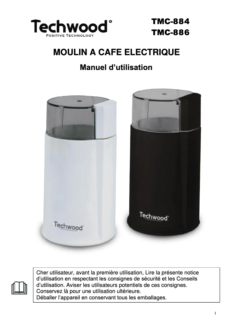 Page n°1 - Manuel utilisateur Techwood TMC-884