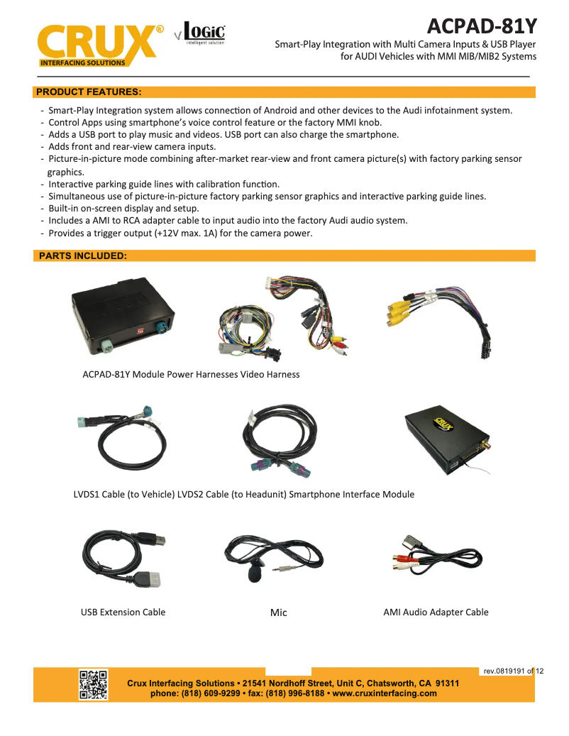 Página 1 del manual Manual de usuario CRUX ACPAD-81Y