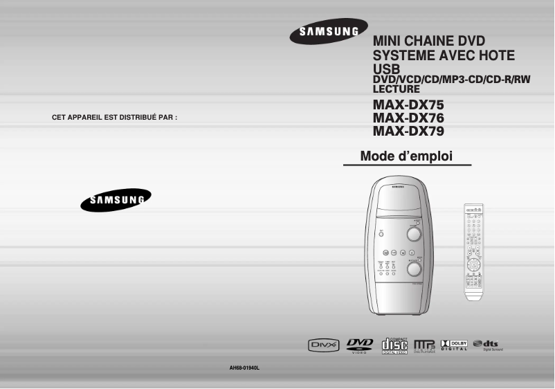 Page 1 de la notice Manuel utilisateur Samsung MAX-DX76