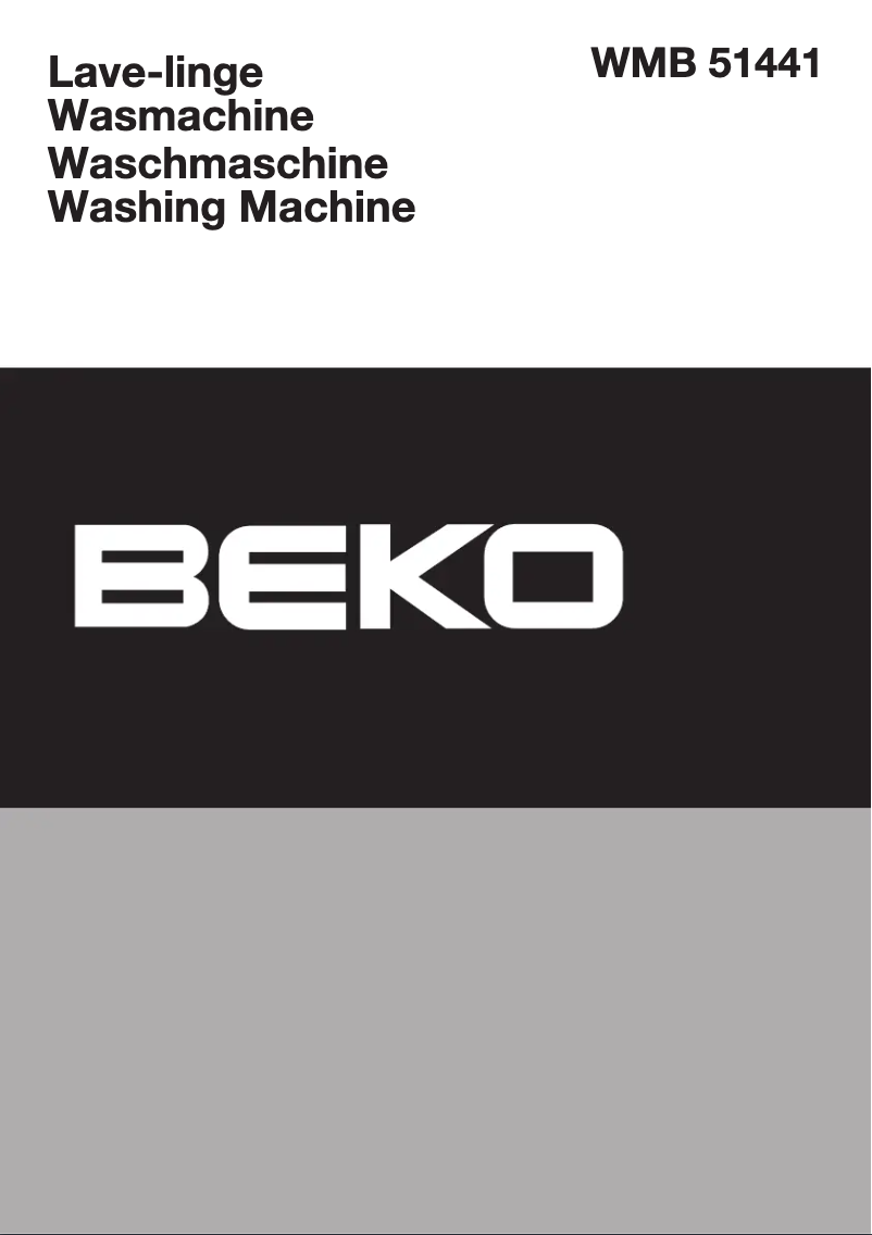 Page 1 de la notice Manuel utilisateur Beko WMB 51441