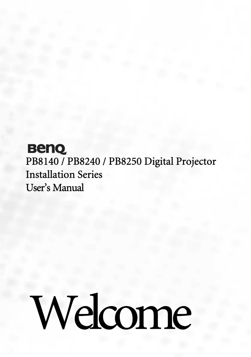 Page n°1 - Manuel utilisateur BenQ PB8140
