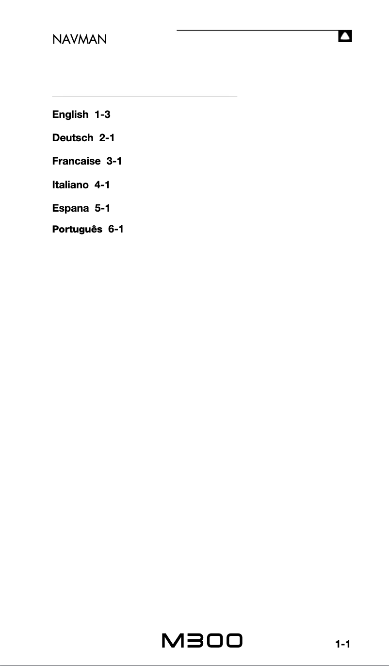 Page 1 de la notice Manuel utilisateur Navman M300