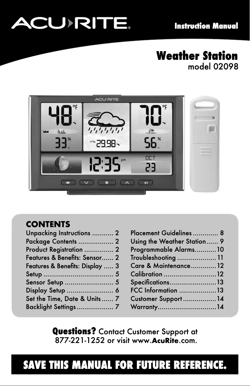 Image de la première page du manuel de l'appareil 02098