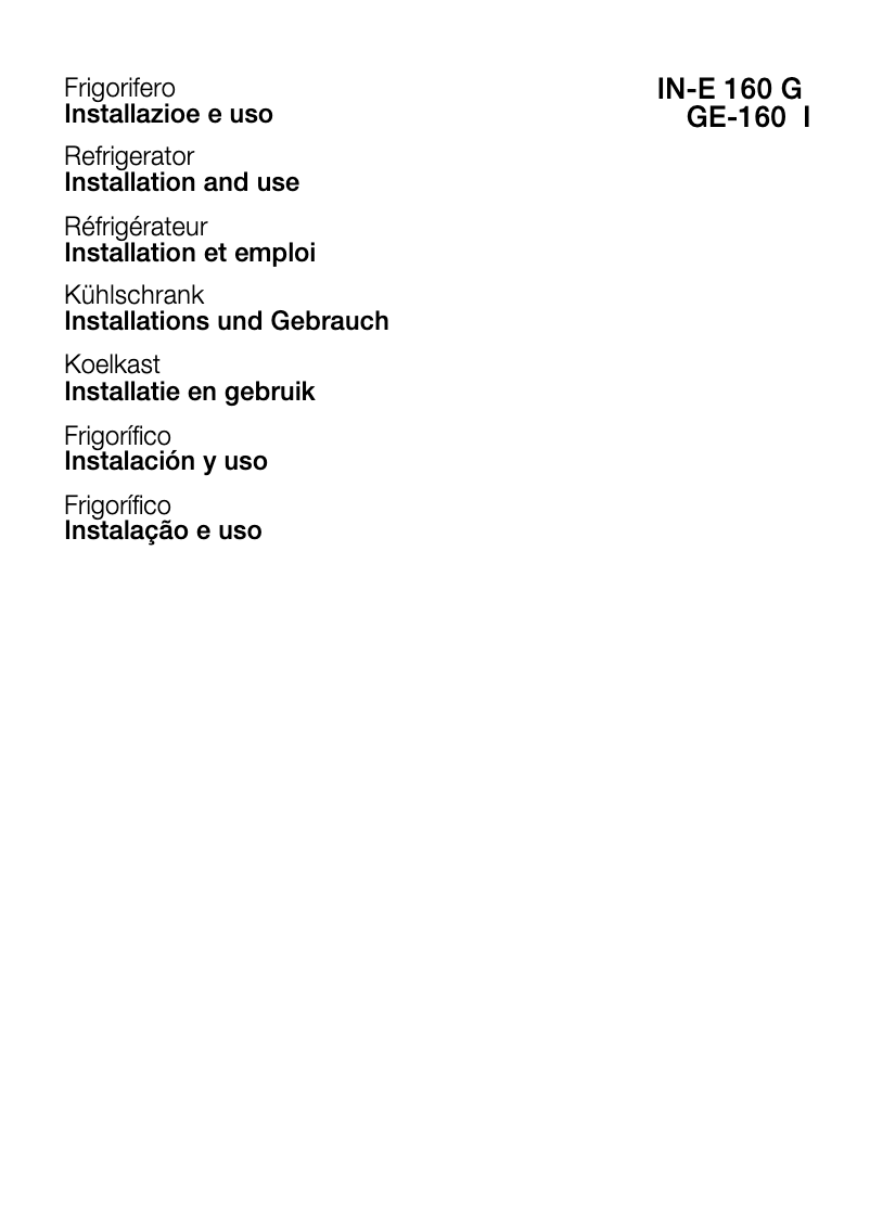 Image de la première page du manuel de l'appareil GE 160I NEW