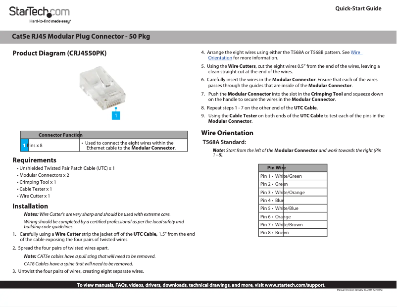 Image de la première page du manuel de l'appareil CRJ4550PK