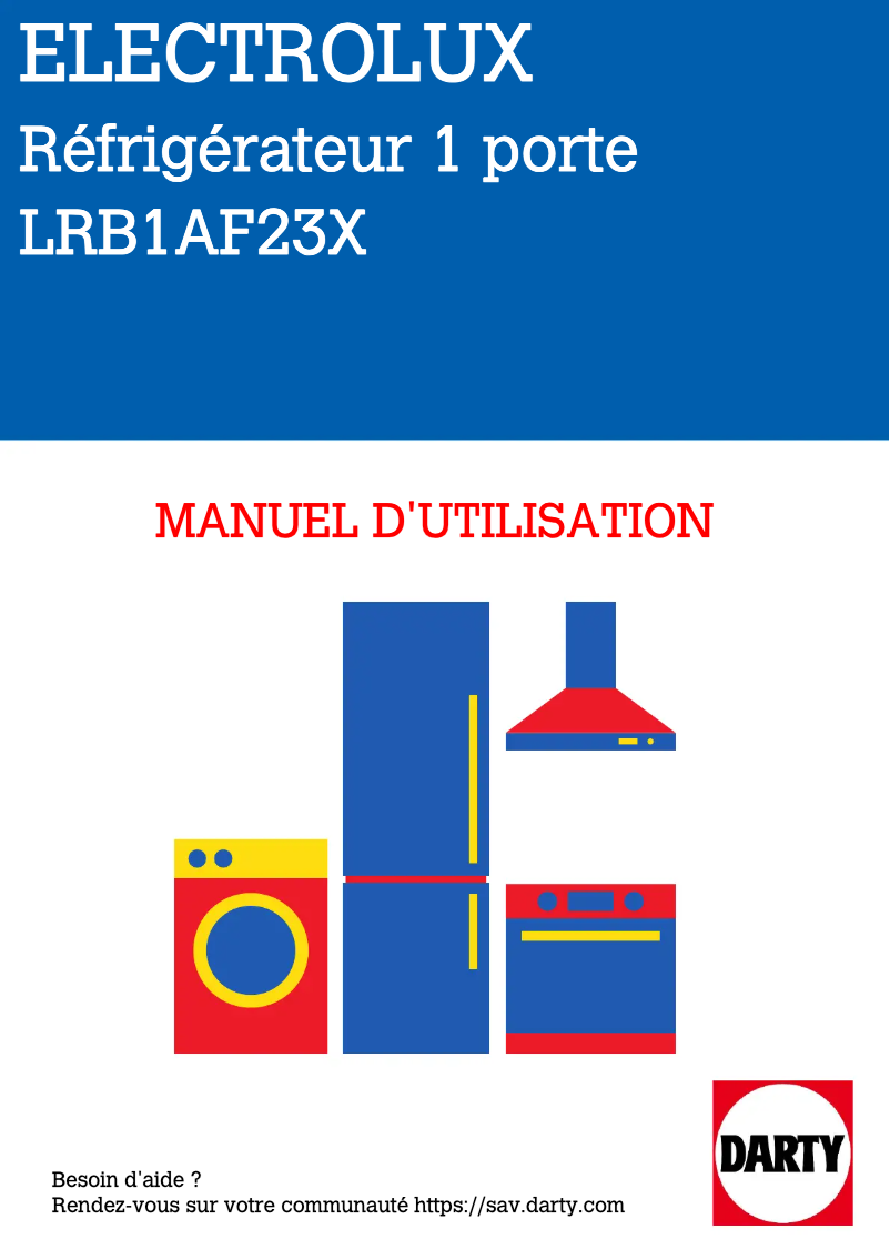Page 1 de la notice Manuel utilisateur Electrolux LRB1AF23X