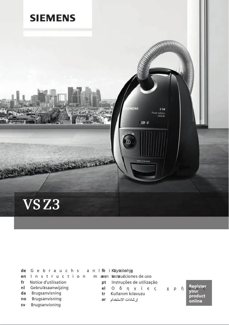 Image de la première page du manuel de l'appareil VSZ3A212