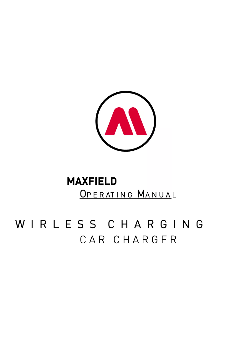 Page n°1 - Manuel utilisateur Maxfield 1110004
