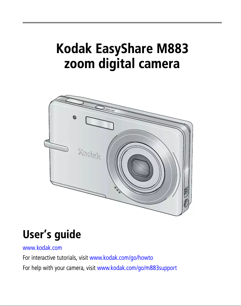 Page n°1 - Manuel utilisateur Kodak EasyShare M883