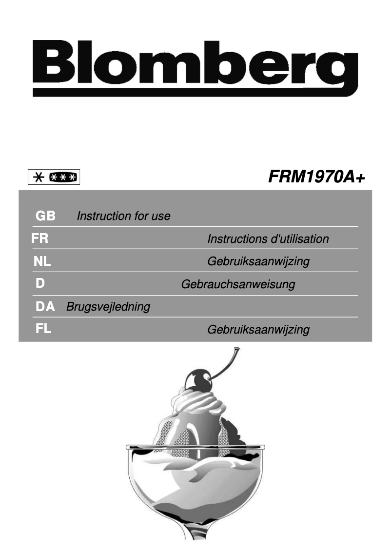 Page n°1 - Manuel utilisateur Blomberg FRM 1970 A+