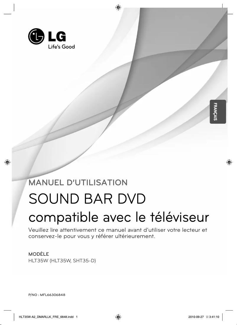 Page 1 de la notice Manuel utilisateur LG HLT35W