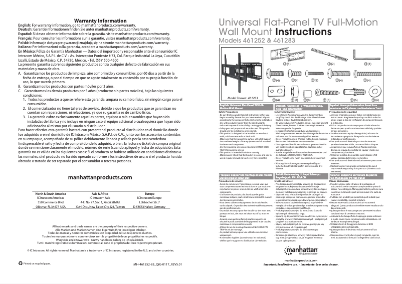 Image de la première page du manuel de l'appareil 461283