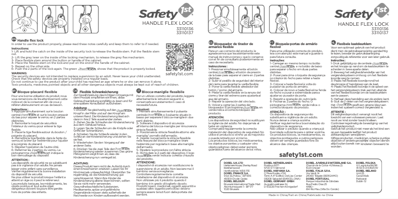 Page 1 de la notice Manuel utilisateur Safety 1st 33110136