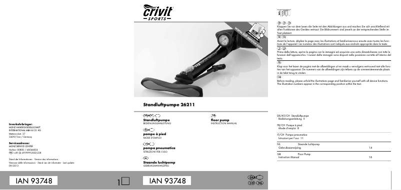 Page n°1 - Manuel utilisateur Crivit 26211