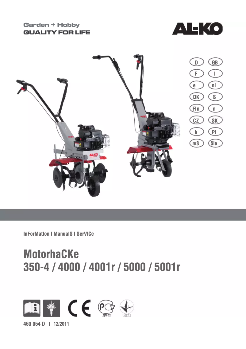 Page n°1 - Manuel utilisateur AL-KO MH 4001 R