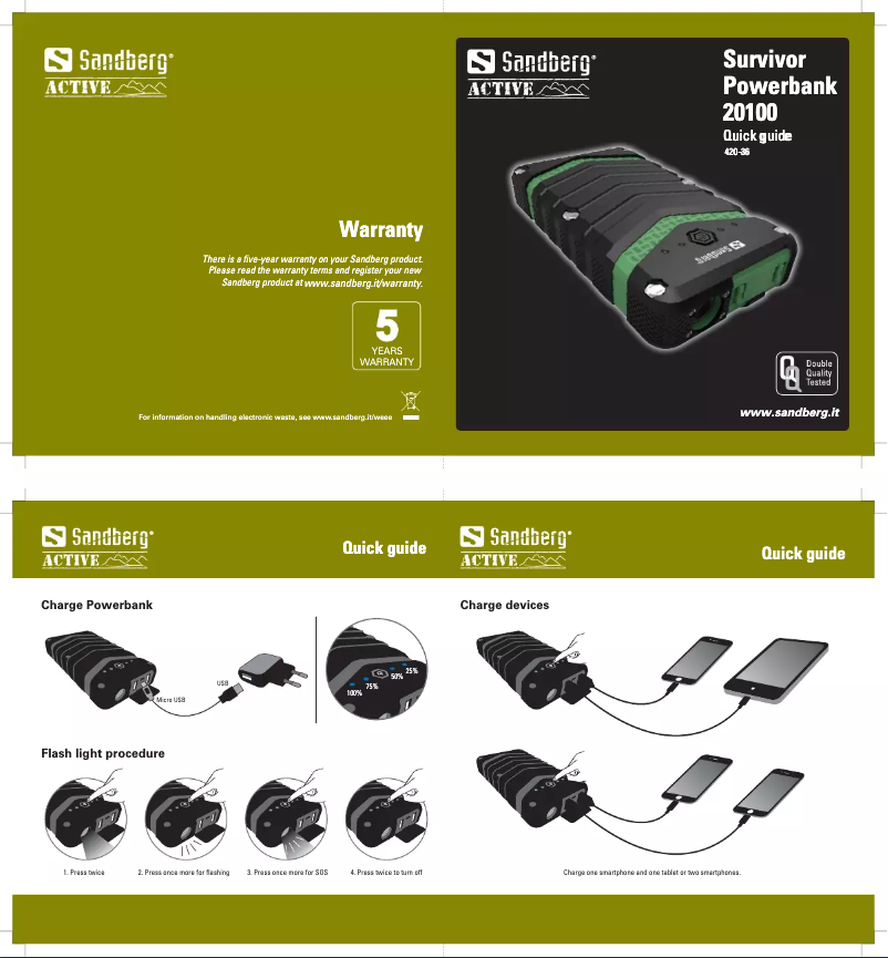 Image de la première page du manuel de l'appareil Survivor 420-36