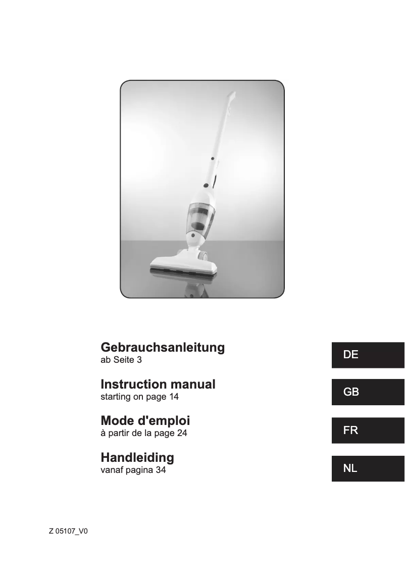 Página 1 del manual Manual de usuario Cleanmaxx Z 05107