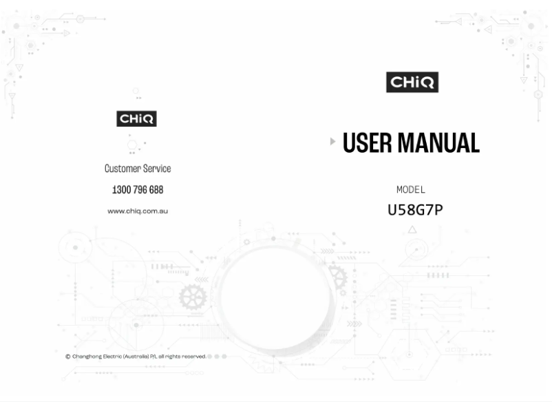 Image de la première page du manuel de l'appareil U58G7P