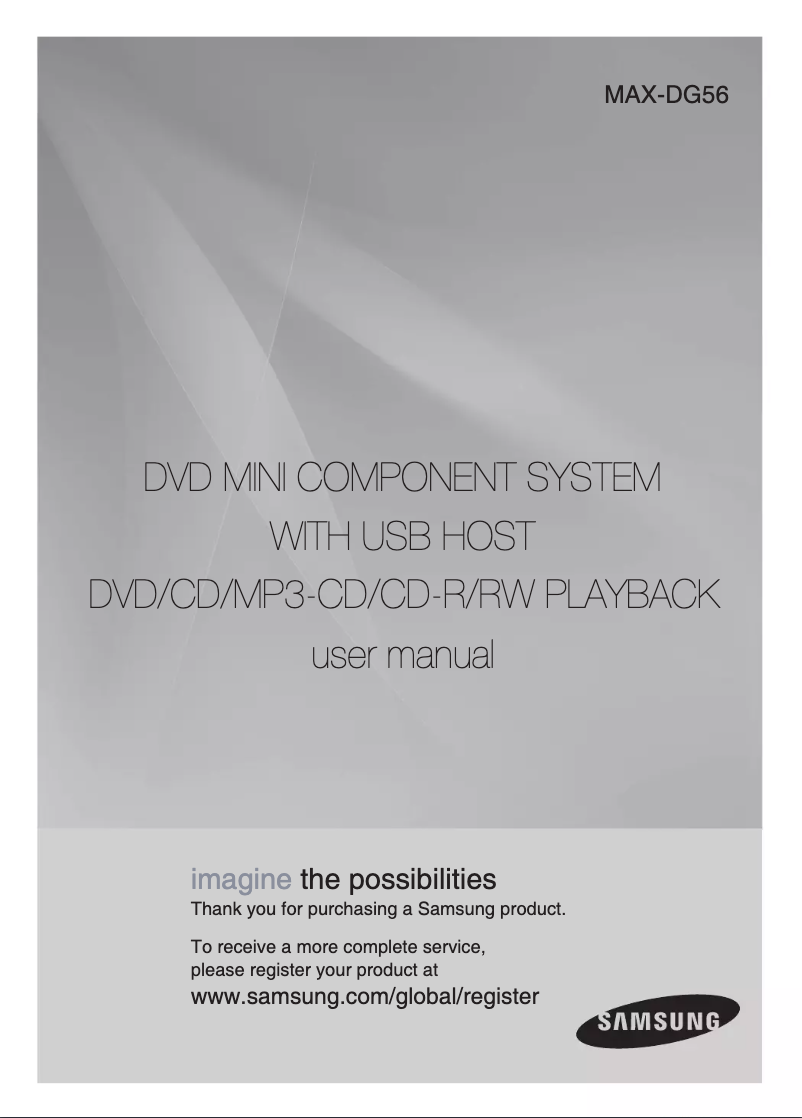 Image de la première page du manuel de l'appareil MAX-DG56