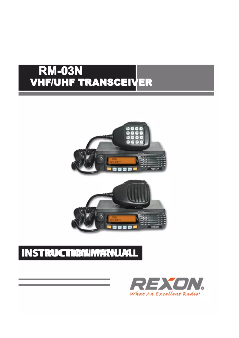 Page n°1 - Manuel utilisateur Rexon RM-03N