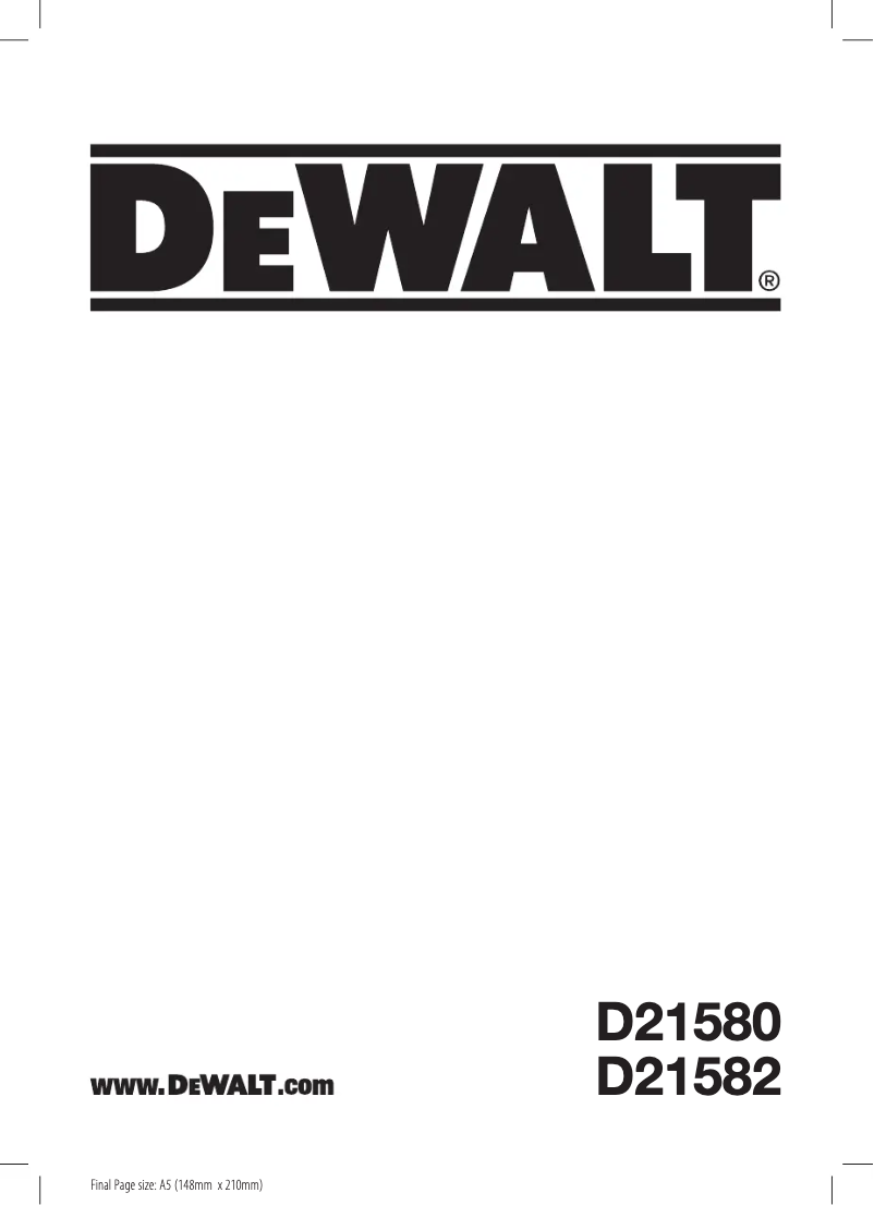 Página 1 del manual Manual de usuario DeWalt D21580K