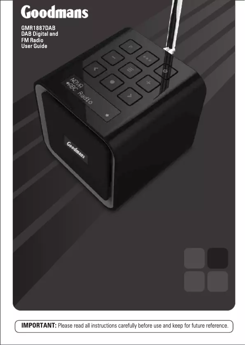 Page 1 de la notice Manuel utilisateur Goodmans GMR1887DAB