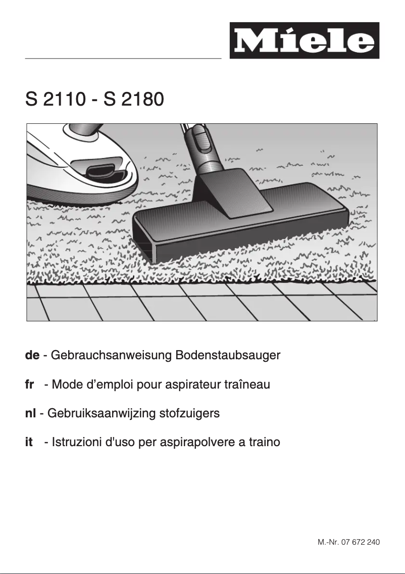 Page 1 de la notice Manuel utilisateur Miele S 2120