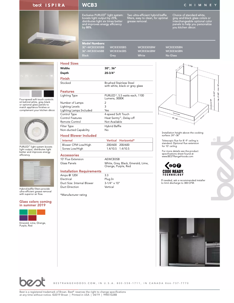 Image de la première page du manuel de l'appareil WCB3I36SBN