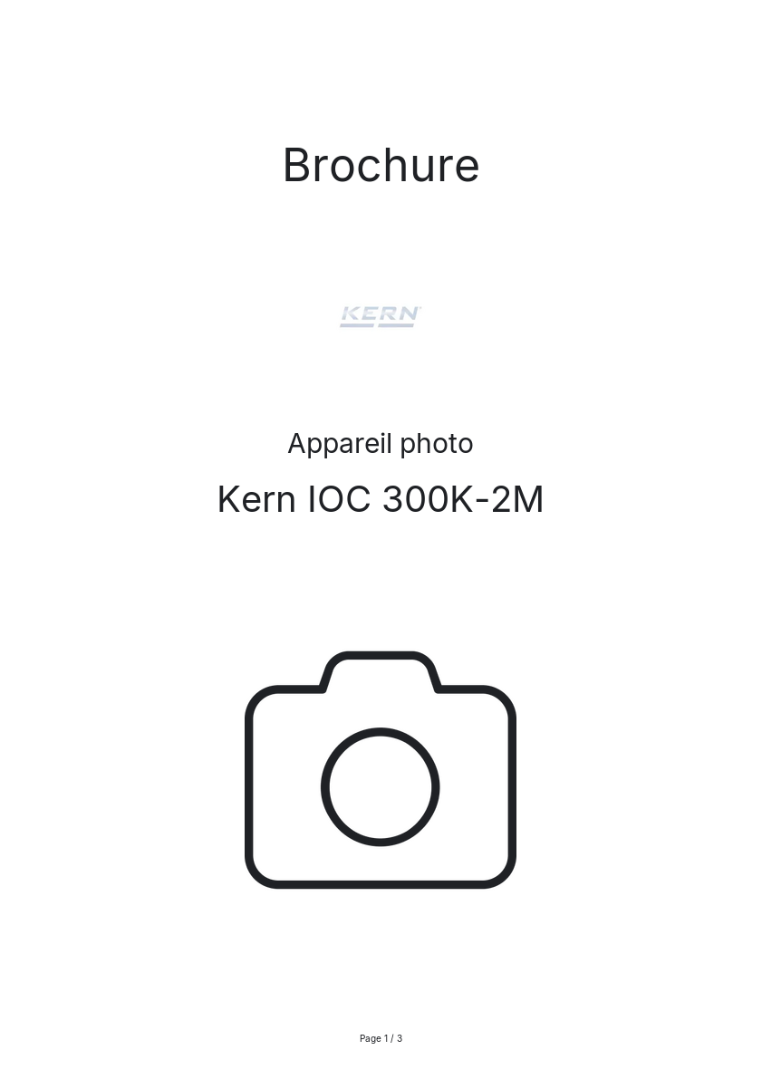 Image de la première page du manuel de l'appareil IOC 300K-2M