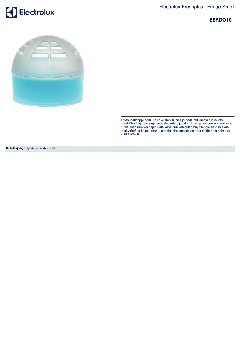 Page 1 de la notice Brochure Electrolux E6RDO101