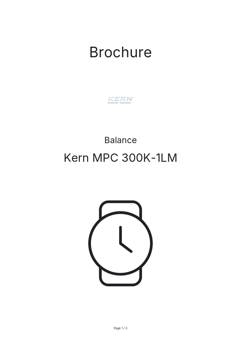 Image de la première page du manuel de l'appareil MPC 300K-1LM