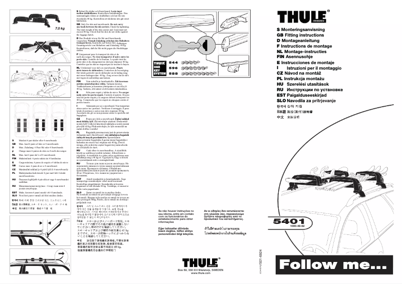 Page n°1 - Manuel utilisateur Thule Snowcat 5401