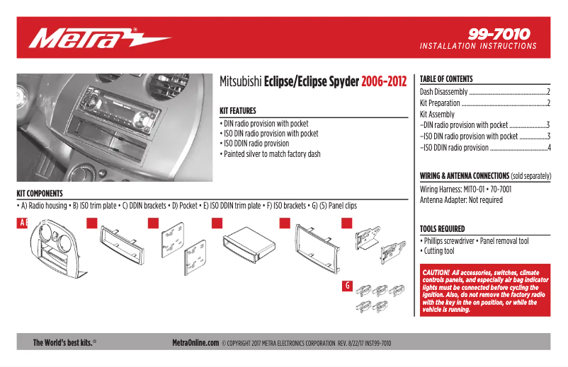 Page n°1 - Mode d'emploi Metra 99-7010