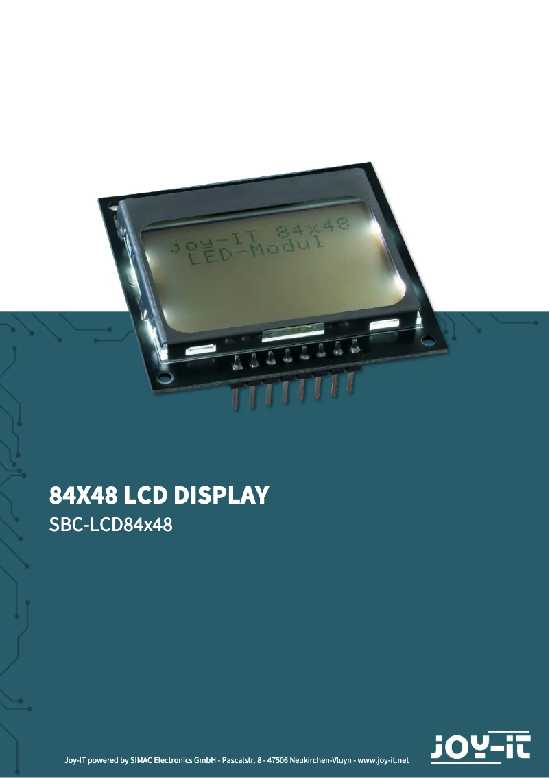 Image de la première page du manuel de l'appareil SBC-LCD84x48