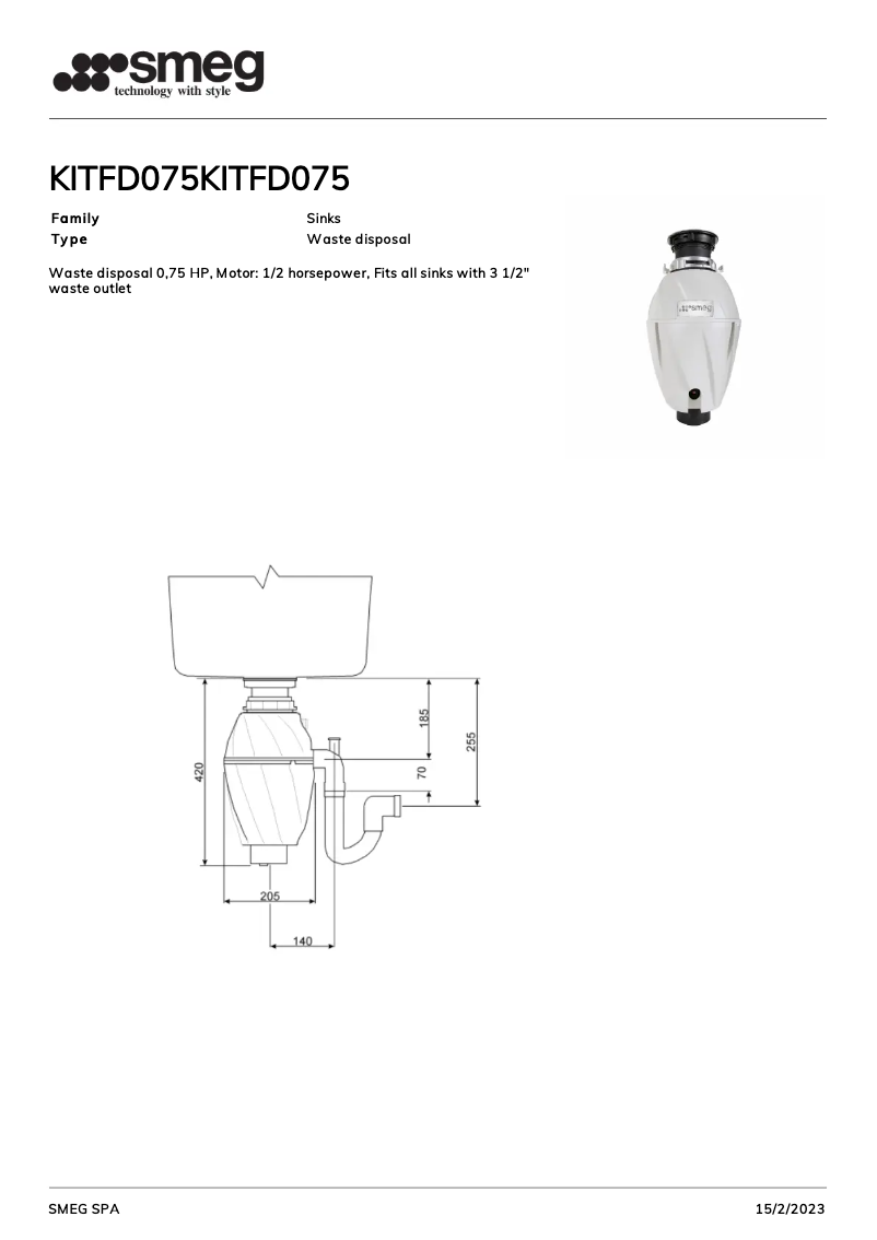 Image de la première page du manuel de l'appareil KITFD075