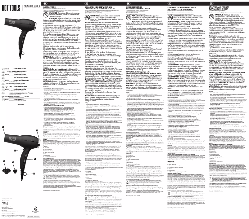 Page n°1 - Manuel utilisateur Hot Tools HTDR5577E